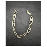 925 Sterling Elongated Link Bracelet 9g
