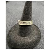 Vintage Sterling Silver Greek Key Scroll Band 2.6g