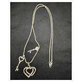 Sterling Heart & Key Pendant Necklace925 sterling