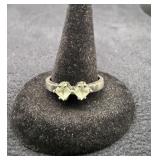 Sterling Silver Toi et Moi Ring with Princess-Cut