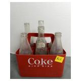 Vintage Soda Bottles with Coke Carrier