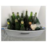 Collection of Green Glass Bottles