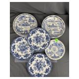 Blue Vernon Kilns Plate Assortment 6pc