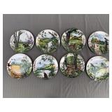 Wedgwood Country Panorama Plate Lot (8)