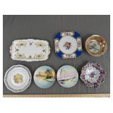 Hand-Painted Porcelain Plate Lot (7)