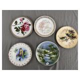 Floral & Bird Decorative Plate Lot (5)