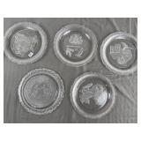 Fostoria State Frosted Glass Plates (5)