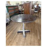 36in Round Wood Top Industrial Table 29in H