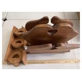 Lot 2 Vintage Heart Wood Wall Decor
