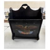 Vtg Americana Eagle Wooden Magazine Rack