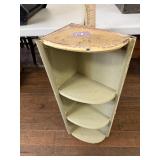 Vintage Corner Shelf with Metal Back
