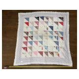 49' Vtg Half-Square Triangle Scrap Quilt