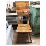 Wood Slat Seat Chair w/ Backrest