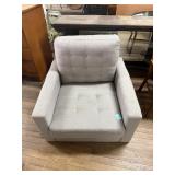 Low Tufted Upholstered Lounge Chair