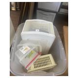 Plastic storage bins organizer lot