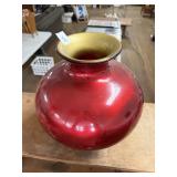 Large 12.5' Metallic Ruby Art Glass Vase