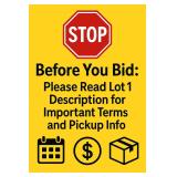 STOP - PLEASE READ BEFORE BIDDING
