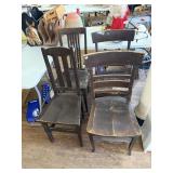 Lot of 2 Mixed Vintage Wooden Chairs