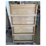 Vintage Oak 4-Tier Library Magazine Rack