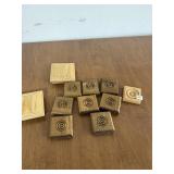 Lot of 10+ Wooden Bullseye Rosette Molding Blocks