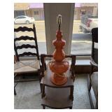 Vintage MCM Textured Burnt Orange Table Lamp