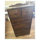 Vintage 6-Drawer Wood Chest 49.5in H