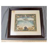 Framed US Navy 'Domain of the Golden Dragon' Certi