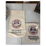 Pair of Vintage Co-op Elevator Co. Bean Bags