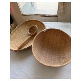 Woven Bamboo Baskets & Scoop 3 Pcs