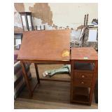Tilt-Top Drafting Desk with Drawers