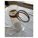 3 Pc Glass Pitcher & Floral Vases