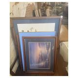 Framed decorative prints group of 4