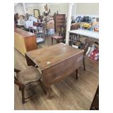 Drop Leaf Wood Table w/2 Chairs 38in W