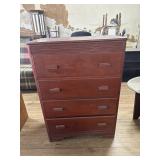 4-Drawer Wood Chest Deco Style Pulls