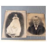 Lot 2 Victorian Crayon Portrait Prints