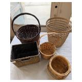 Group of Woven Baskets 5 Pcs