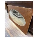 Art Deco Wood Framed Oval Mirror