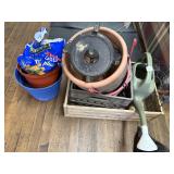 Garden Pots, Watering Can & Planter Lot