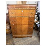 Art Deco waterfall tallboy dresser 10-drawer
