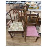 Vintage Chippendale & Sheraton Chair Pair
