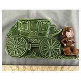 Vintage Stagecoach & Cowgirl Wallpocket Planter