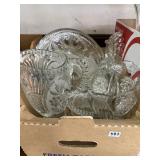 Pressed Glass Pitcher & Serving Lot