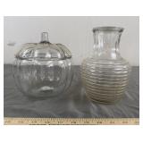 Anchor Hocking Pumpkin & Ribbed Carafe