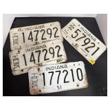 1951 Indiana License Plate 4-Pc Lot - FH Pair FJ F