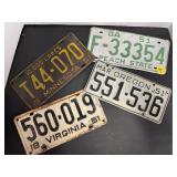 1951 Vintage License Plate Lot MN GA VA OR Authent