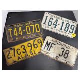 1951 Vintage License Plate Lot AR MN AL IN Authent