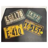 1951 Vintage License Plate Lot NE Farm VT Truck SD