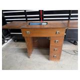 Blue Deluxe Round Bobbin Sewing Machine Cabinet  D