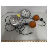 Chrome Motorcycle Auxiliary Passing Lights & Turn