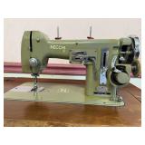 Vintage Necchi BU Mira Sewing Machine in Cabinet -